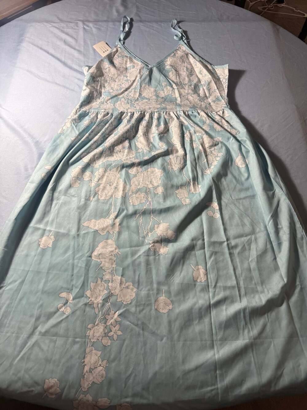 Hekka Light Blue Floral Spaghetti Strap Maxi Dress